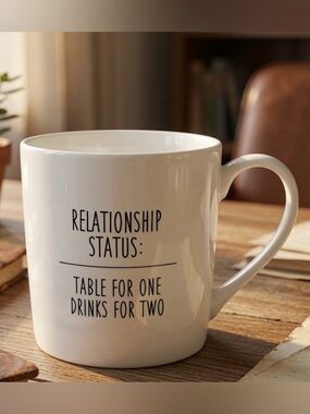 SIPS "Relationship Status: Table for One, Drinks for Two" Mug - NWOT ☕️